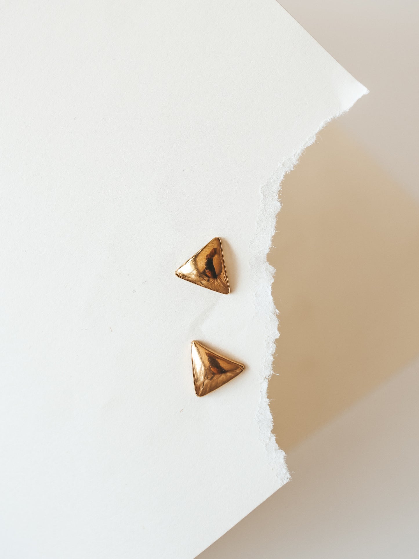 Gold Triangle Stud Earrings
