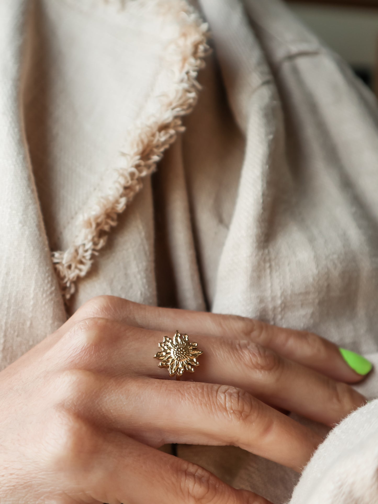 Gold Sunflower Ring