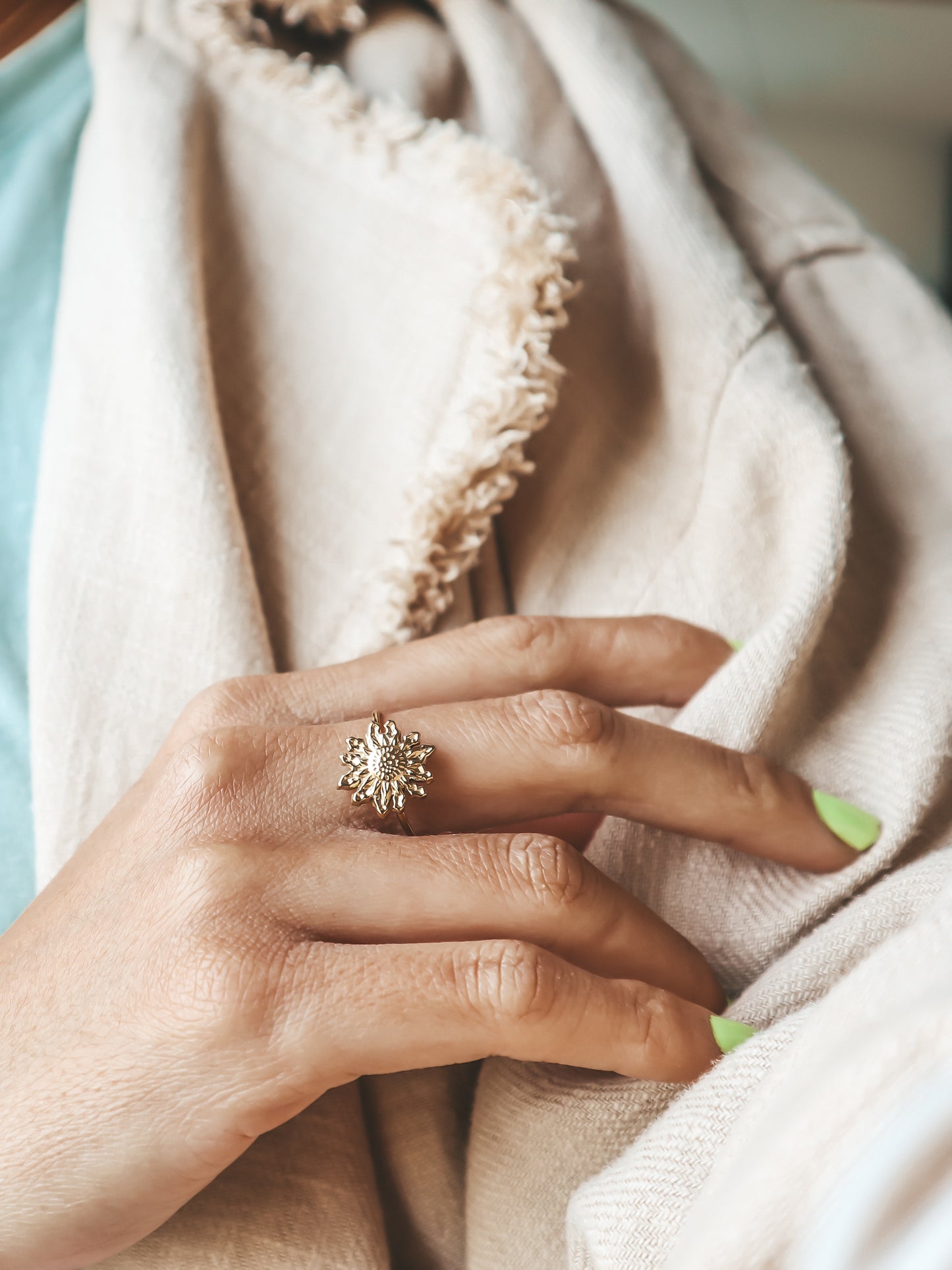 Gold Sunflower Ring