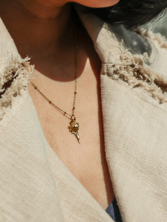 Gold Conch Shell Necklace