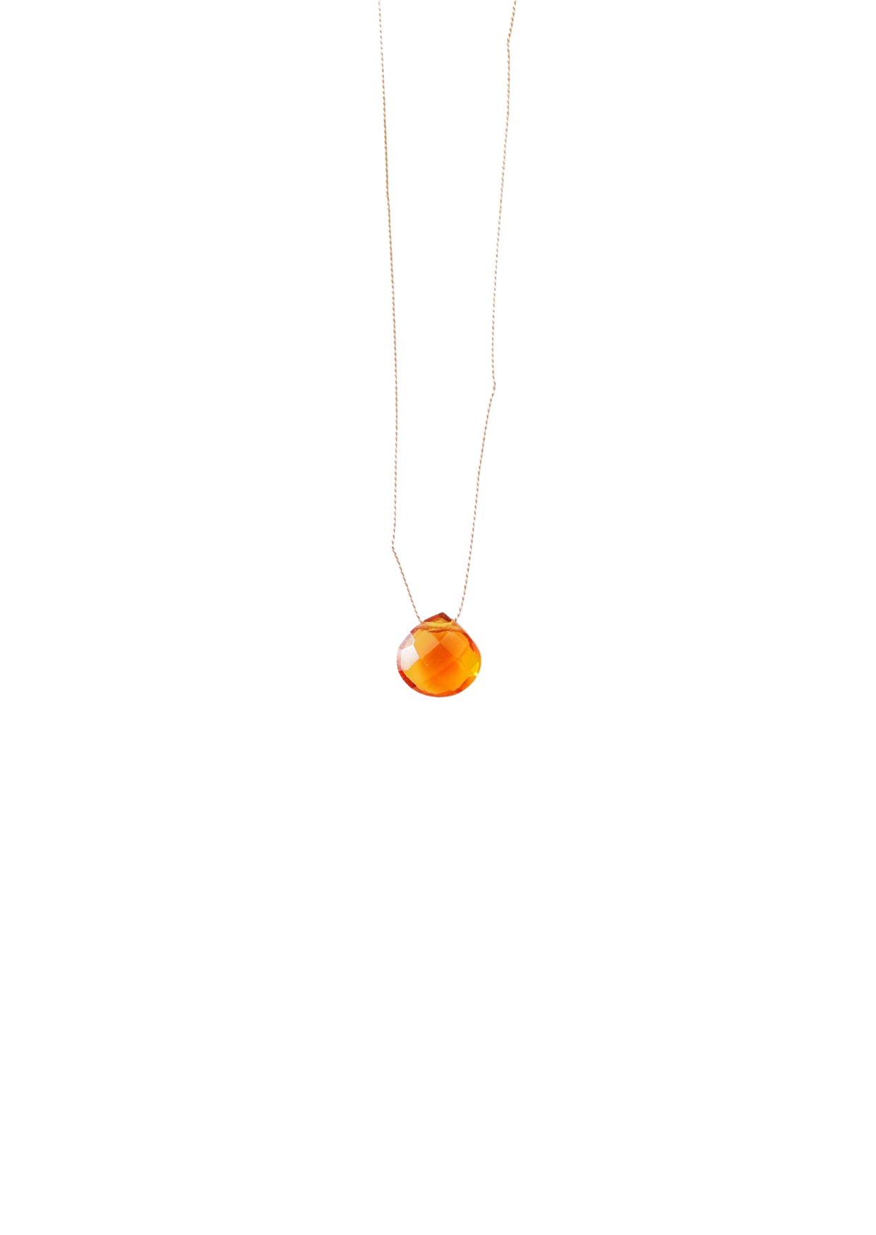 Citrine Silk Cord Necklace, November Birthstone