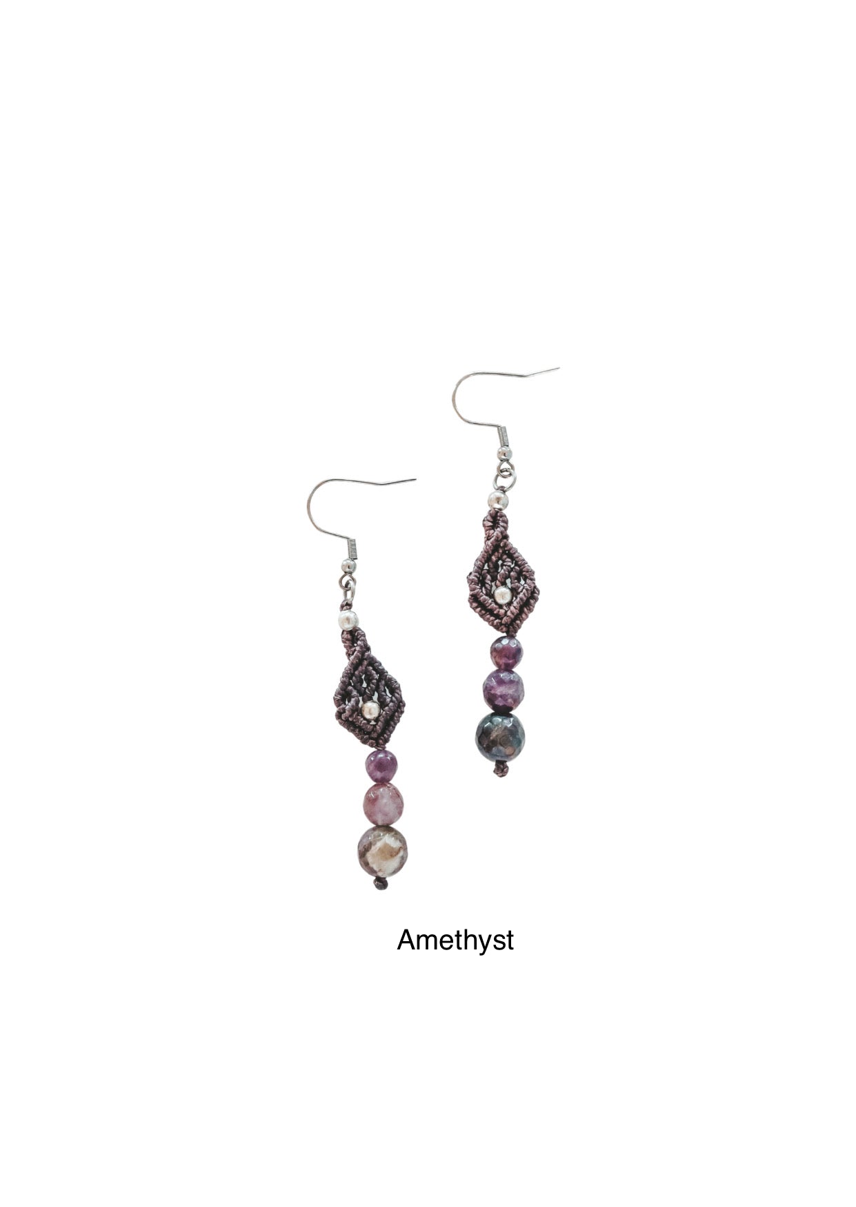 Gemstone Macrame Earrings