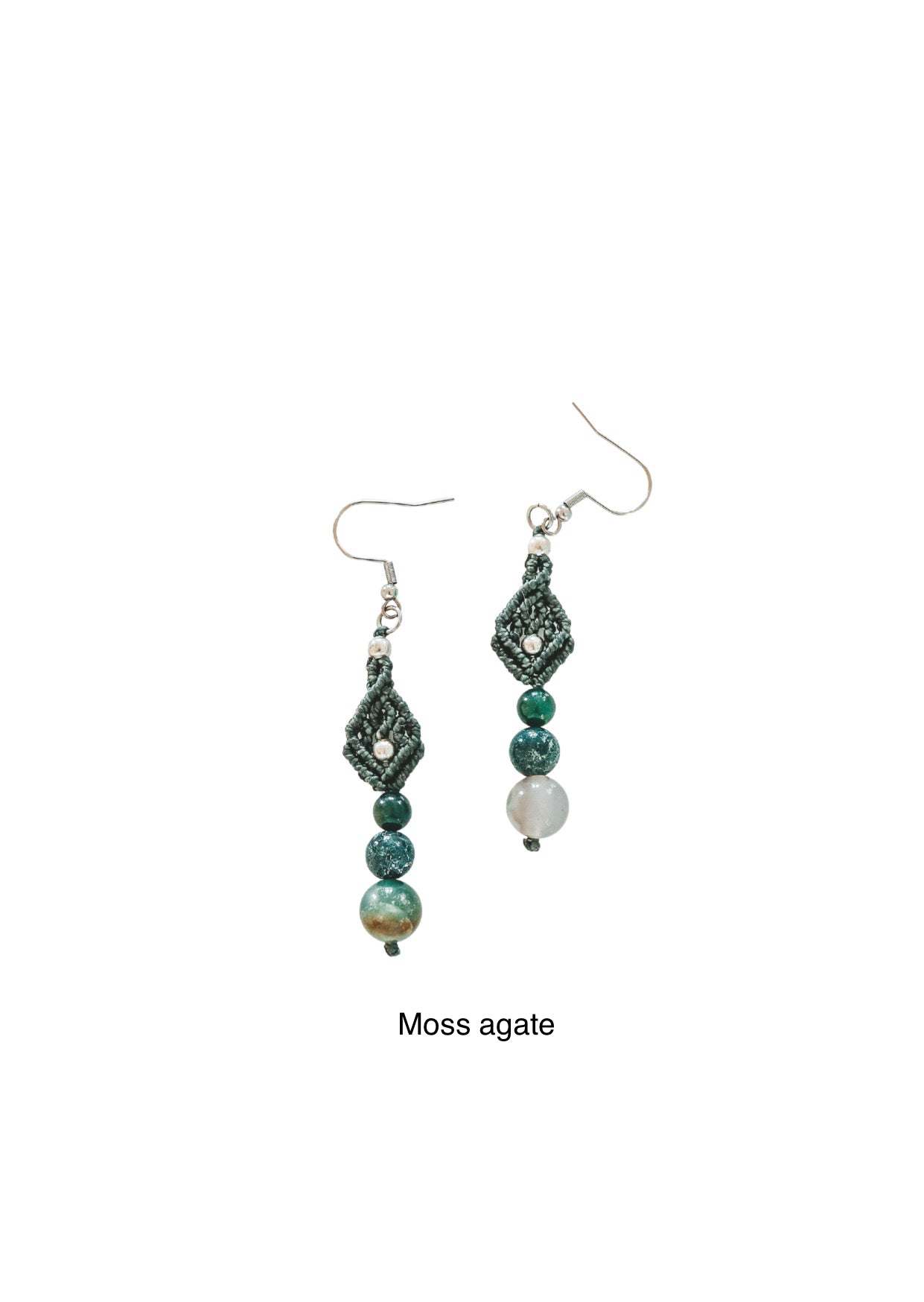 Gemstone Macrame Earrings