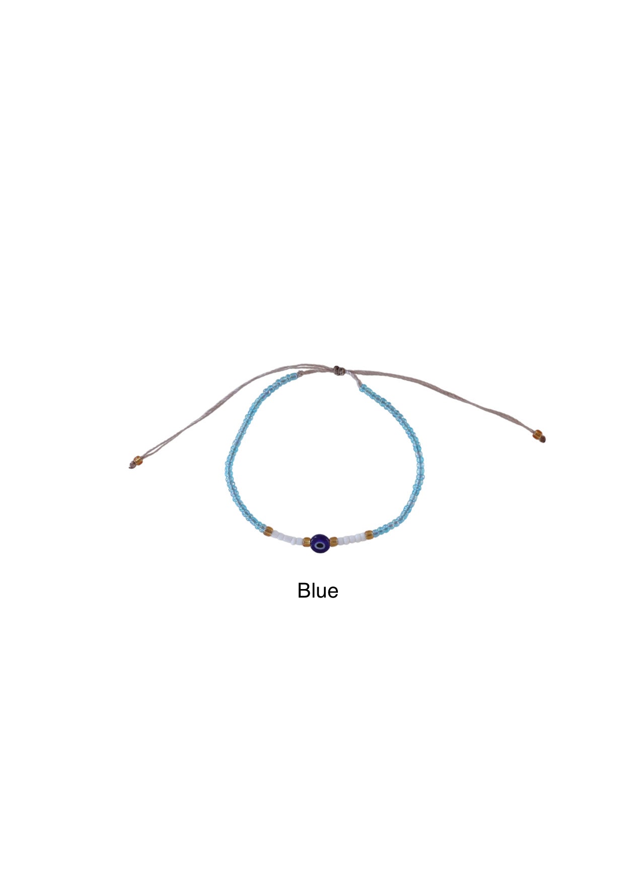 Ubud Evil Eye Seed Bead Anklet