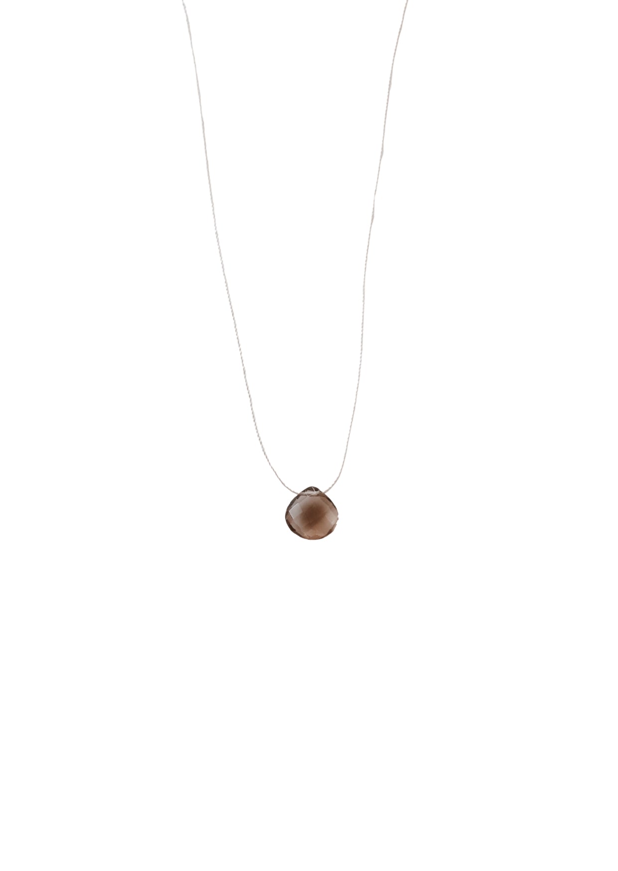 Smoky Quartz Silk Cord Necklace