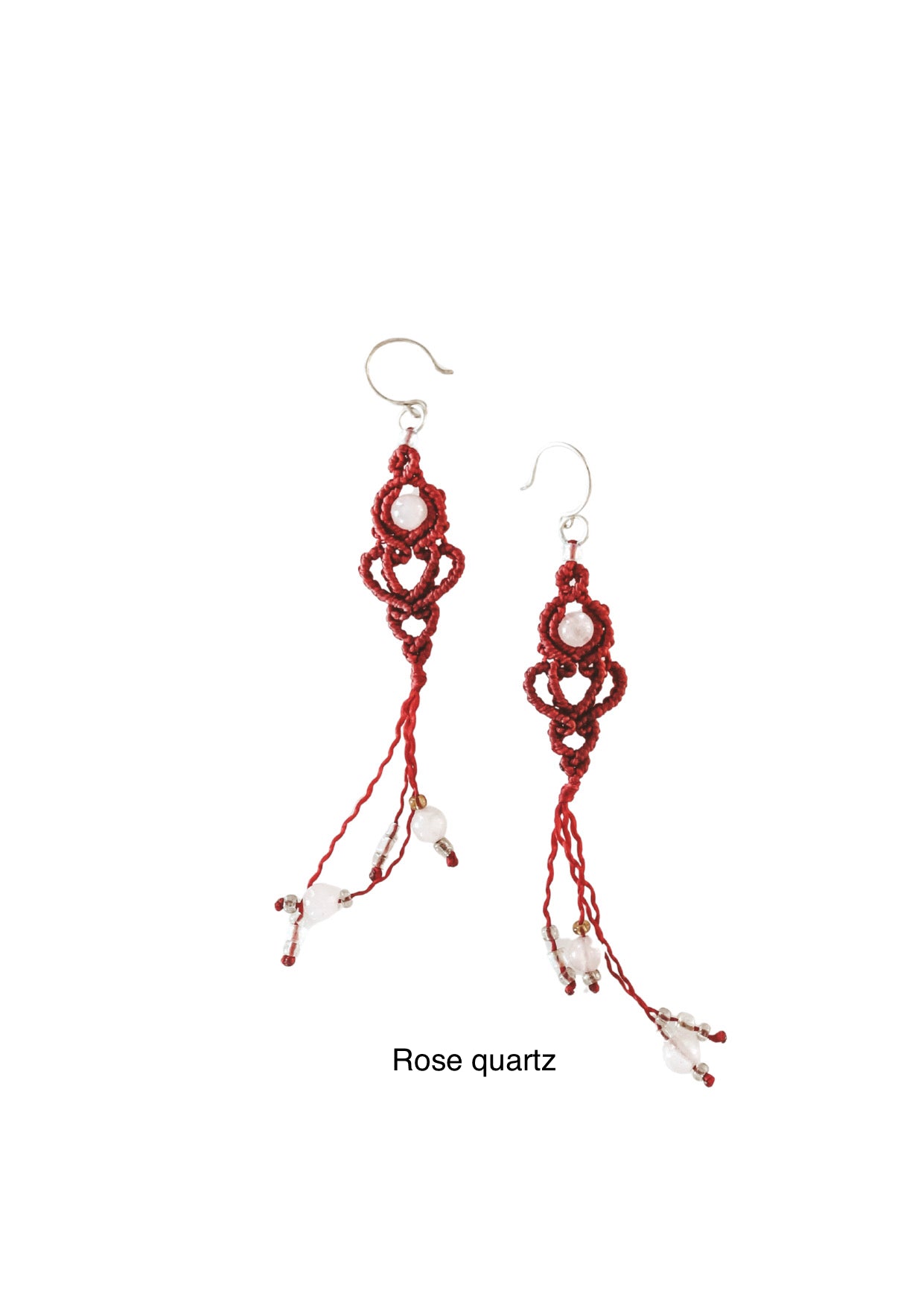 gemstone macrame earrings