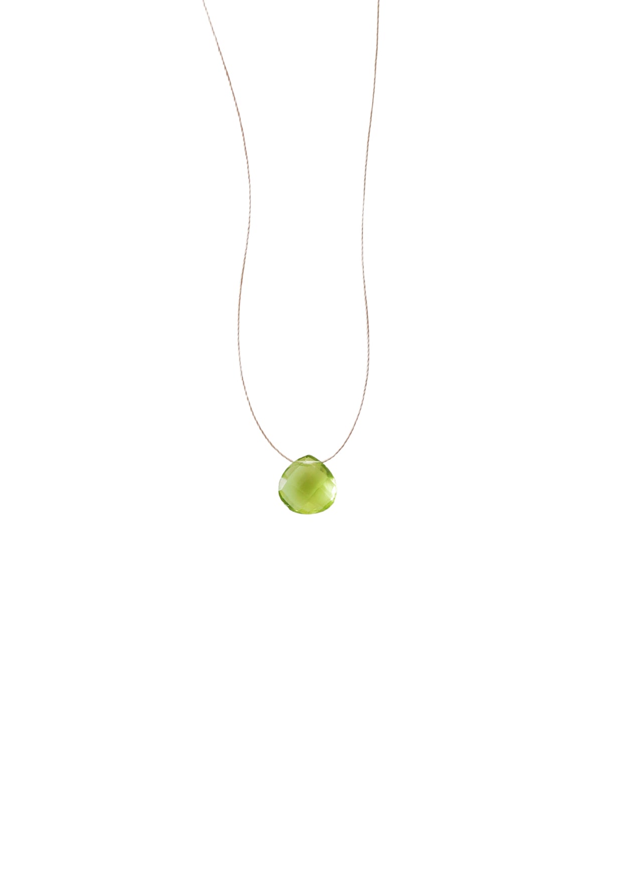 Peridot Silk Cord Necklace, August Birthstone