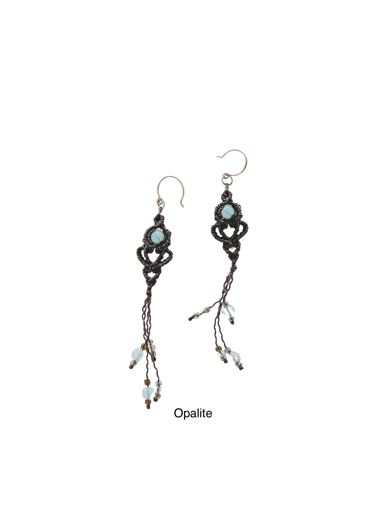 gemstone macrame earrings