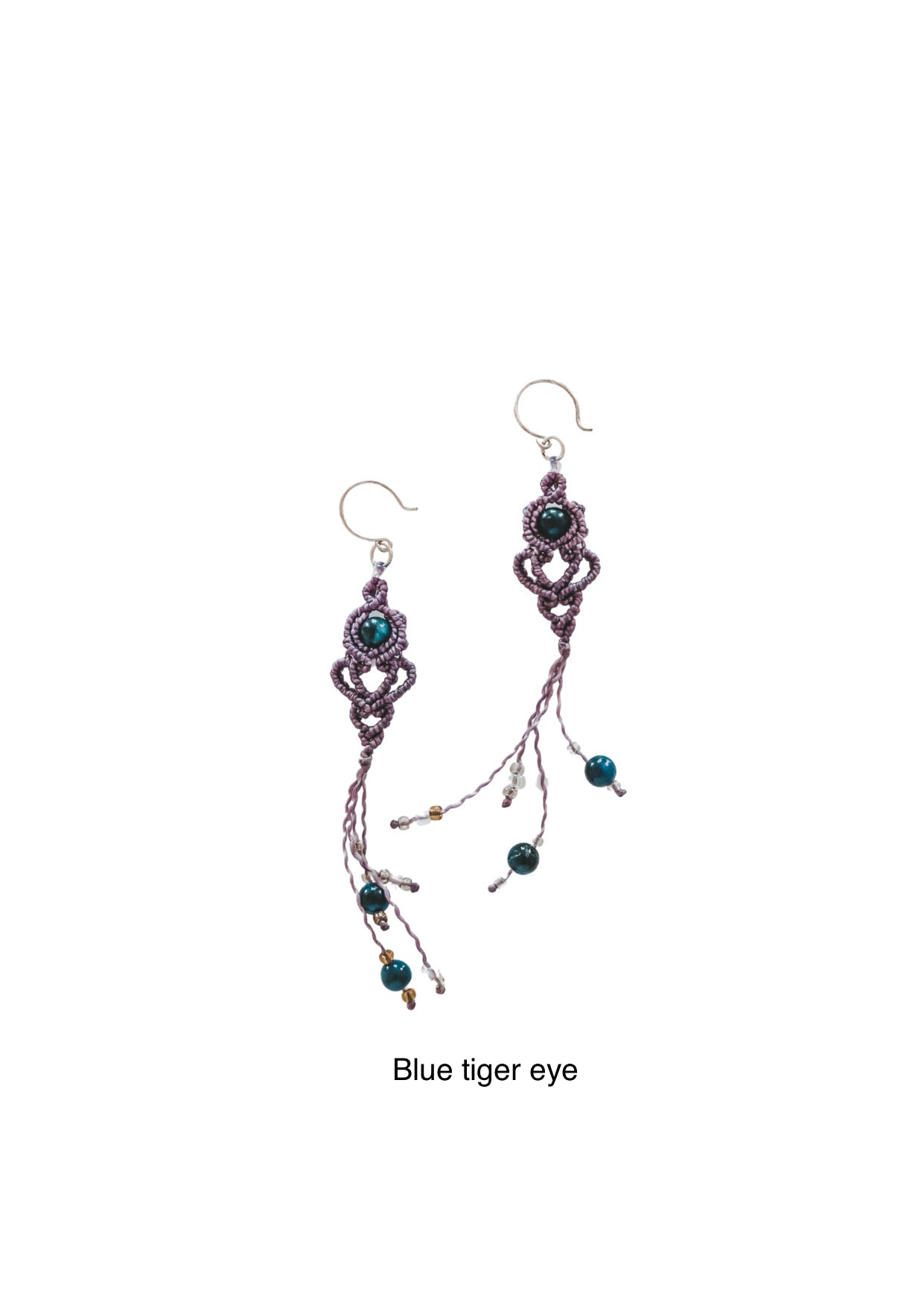 gemstone macrame earrings